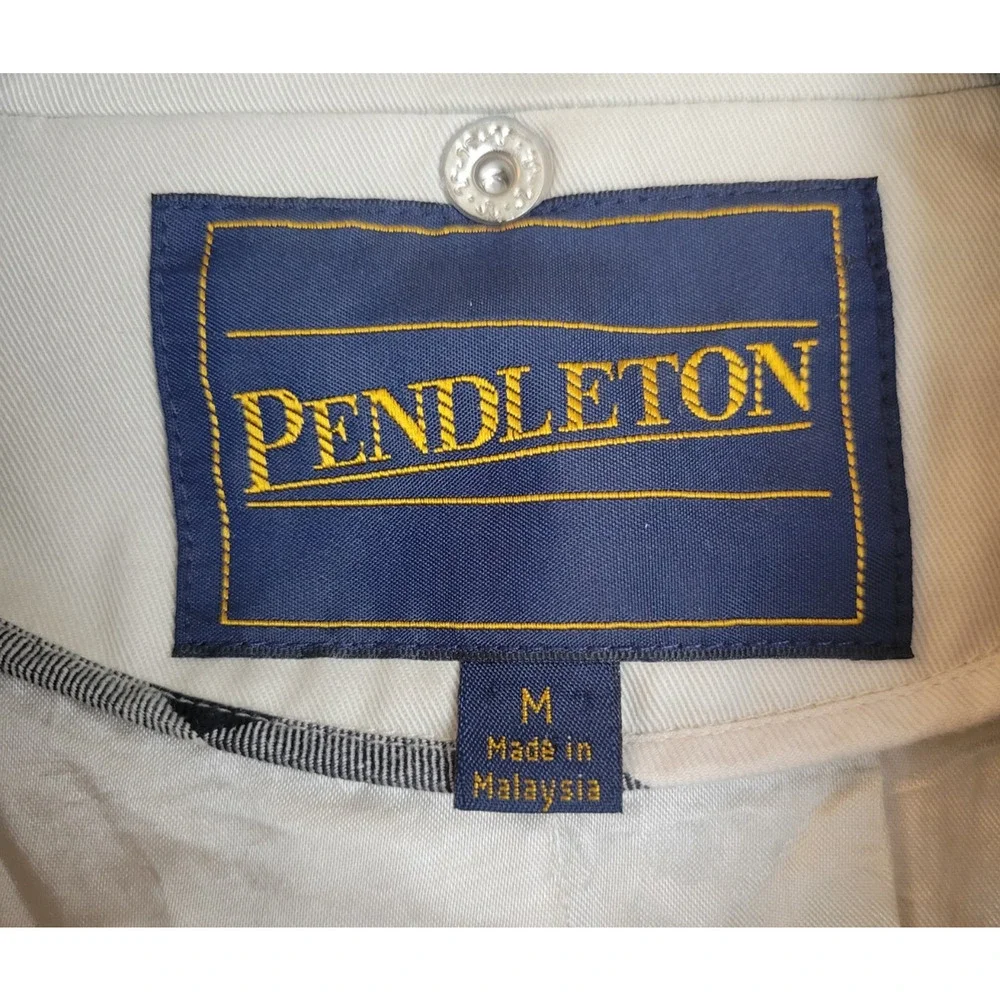 Pendleton Tan Full Zip Removable Hood Windbreaker Jacket Men's Size Medium
